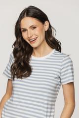 Bawełniany t-shirt w biało-błękitne paski