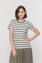 Bawełniany t-shirt w zielone paski