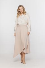 Beżowa asymetryczna spódnica w eleganckim wydaniu
