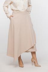 Beżowa asymetryczna spódnica w eleganckim wydaniu
