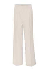 Beżowe letnie spodnie garniturowe z przewiewnej tkaniny