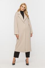 Beżowy płaszcz zapinany na dwa guziki
