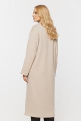 Beżowy płaszcz zapinany na dwa guziki