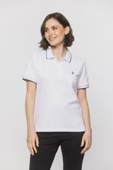 Biała damska koszulka polo z bawełny