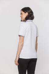 Biała damska koszulka polo z bawełny