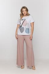 Biały bawełniany t-shirt z kolorowym nadrukiem