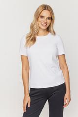 Biały t-shirt z subtelnym haftem logo BC