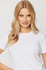 Biały t-shirt z subtelnym haftem logo BC