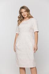 Bladoróżowa wizytowa sukienka z krótkim rękawem