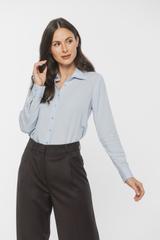 Błękitna koszula z lekkiej tkaniny wiskozowej