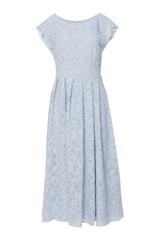 Błękitna sukienka midi ze strukturalnej tkaniny