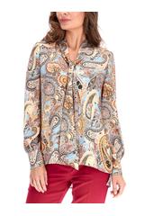 Pastelowa bluzka z wiązaniem