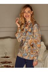 Pastelowa bluzka z wiązaniem