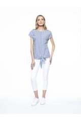 Bluzka w paski z metalowymi oczkami