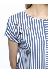 Bluzka w paski z metalowymi oczkami