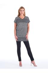 Wiskozowa tunika z dekoltem V