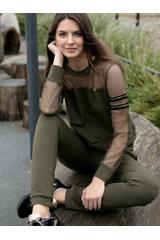 Ciemnozielona bluza z siateczką