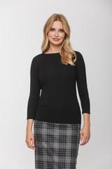 Bluzka basic z rękawem 3/4 w kolorze czarnym