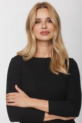 Bluzka basic z rękawem 3/4 w kolorze czarnym