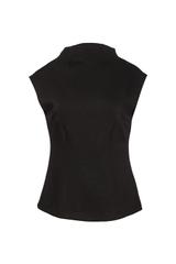 Bluzka bez rękawka z czarnej mięsistej dzianiny