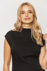 Bluzka bez rękawka z czarnej mięsistej dzianiny