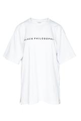 Luźny biały t-shirt  z nadrukiem