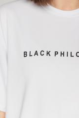 Luźny biały t-shirt  z nadrukiem