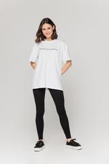 Luźny biały t-shirt  z nadrukiem