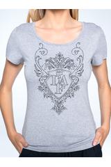 Bluzka z połyskującą aplikacją