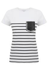 Bluzka w paski z kieszonką