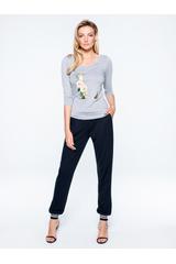 Szara bluzka z perełkami