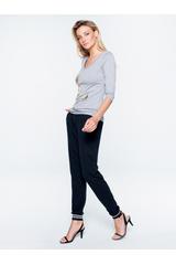 Szara bluzka z perełkami