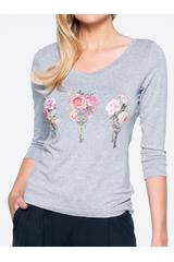 Modna bluzka z elastycznej tkaniny