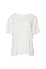 Bluzka ecru z wiskozy o pudełkowym fasonie