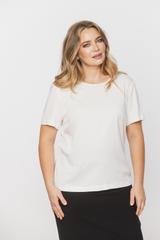 Bluzka ecru z wiskozy o pudełkowym fasonie