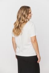 Bluzka ecru z wiskozy o pudełkowym fasonie