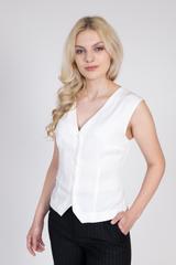 A lightweight ecru viscose blouse with a vest-style cut