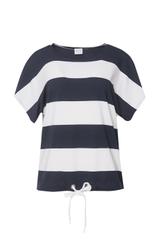 Bluzka w granatowe paski z regulowanym dołem