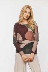 Bluzka w jesiennych kolorach z dzianiny wiskozowej
