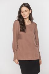 Bluzka w kolorze cappuccino z eleganckim mankietem