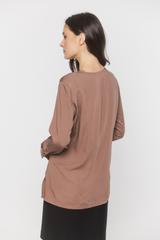 Bluzka w kolorze cappuccino z eleganckim mankietem