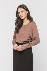Bluzka w kolorze cappuccino z eleganckim mankietem