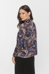 Bluzka wiskozowa z dekoracyjnym wiązaniem i wzorem paisley