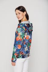 Rozpinana bluza w kwiaty z troczkiem do wiązania