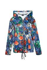 Rozpinana bluza w kwiaty z troczkiem do wiązania