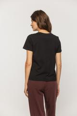 Czarny bawełniany t-shirt z artystyczną grafiką