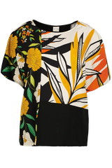 Patchworkowe kimono z krótkim rękawem w rozmiarze 38