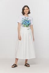 Bawełniana bluzka z aplikacją kwiatową