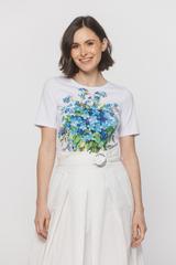 Bawełniana bluzka z aplikacją kwiatową