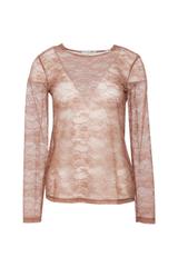 Bluzka z delikatnej koronki w odcieniu zgaszonego różu